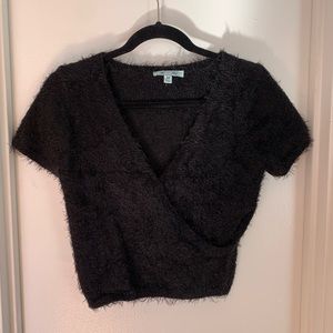 Short sleeve wrap top